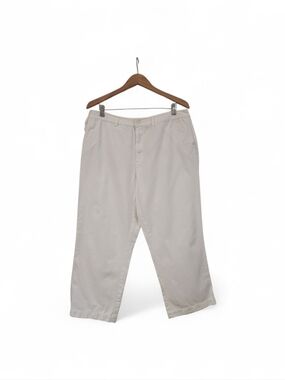 Lauren Ralph Lauren White Cropped Wide Leg Pants 16 100% Cotton Capri Y2k